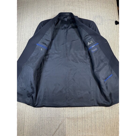 Polo University Club Ralph Lauren Mens 42L Blue Pinstripes Three Button Vintage - Picture 4 of 16